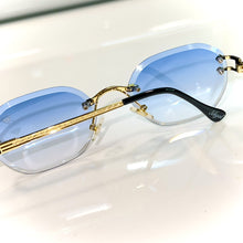 Pharaoh Glasses - Diamond cut / gold plated - Blue Shade - Sehgal Glasses