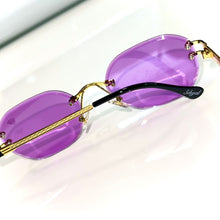 Pharaoh Glasses - Diamond cut / gold plated - Purple Shade - Sehgal Glasses