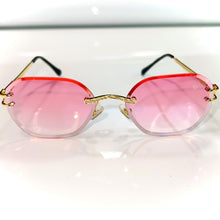 Pharaoh Glasses - Diamond cut / gold plated - Pink Shade - Sehgal Glasses
