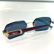 Sehgal Woodcut Glasses - gold plated - Black shade - Gold / Woodgrain frame