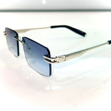 Sehgal Premium Glasses - Silver Plated - Blue Shade - Silver Frame