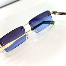 Sehgal Premium glasses - gold plated - Blue Shade - Gold frame
