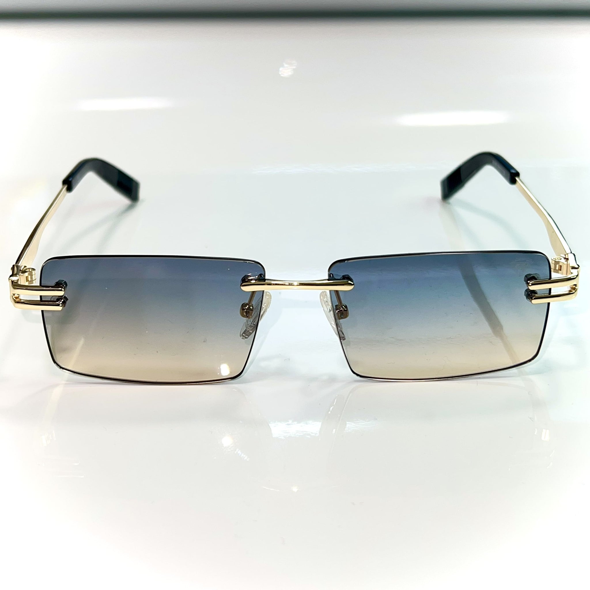 Sehgal Premium Glasses - Blue / Creme Shade - Silver Frame