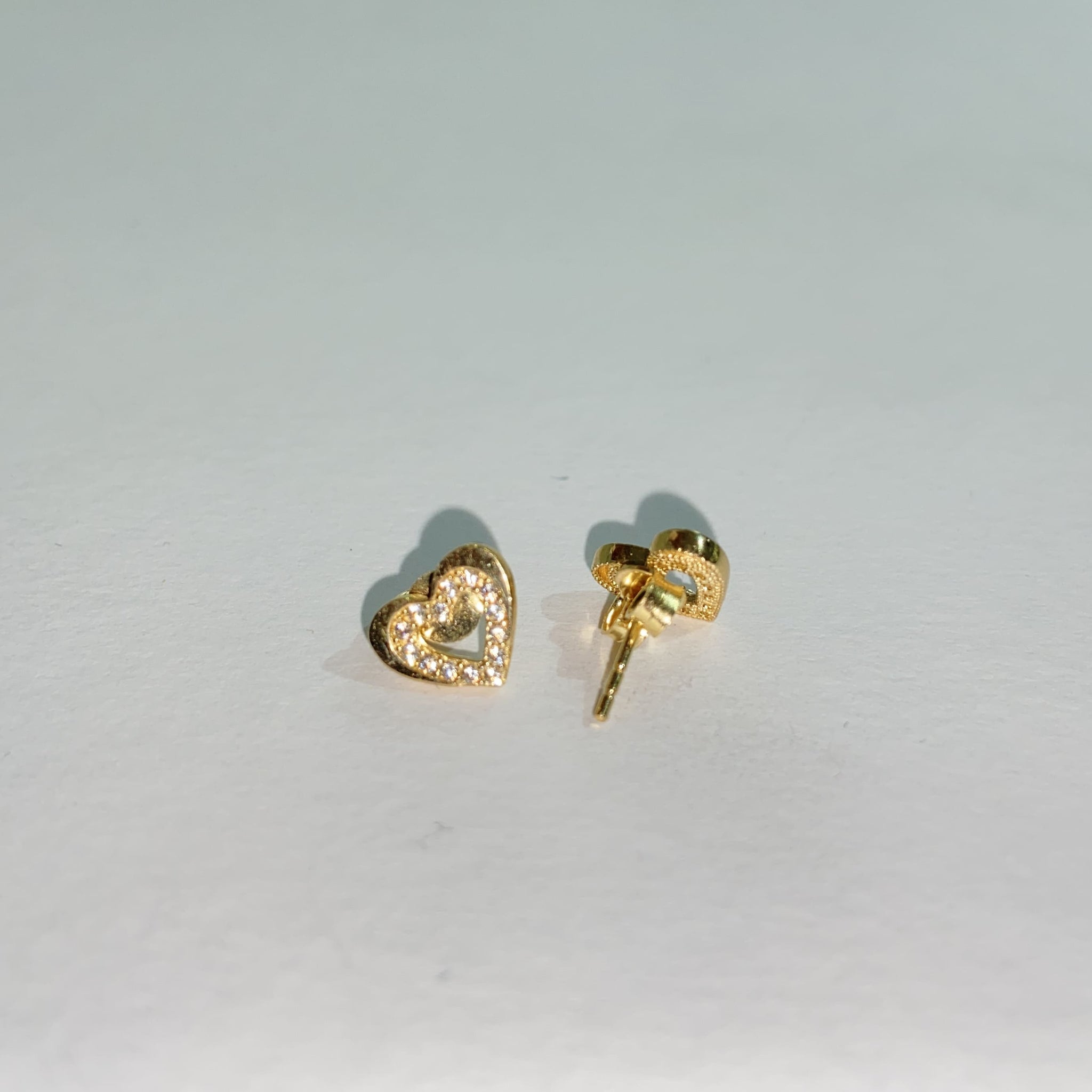 Heart earrings / oorbellen 180 - 14 karaat