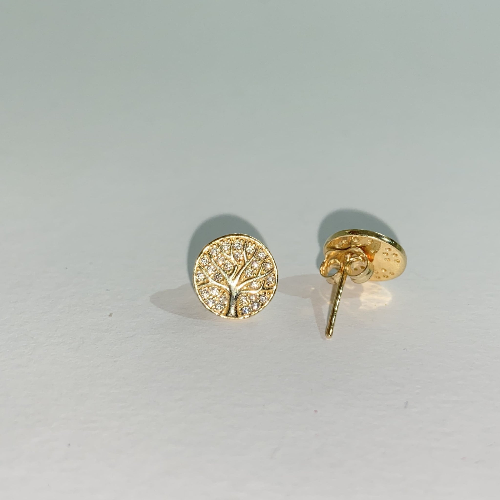 Tree earrings / oorbellen 192 - 14 karaat