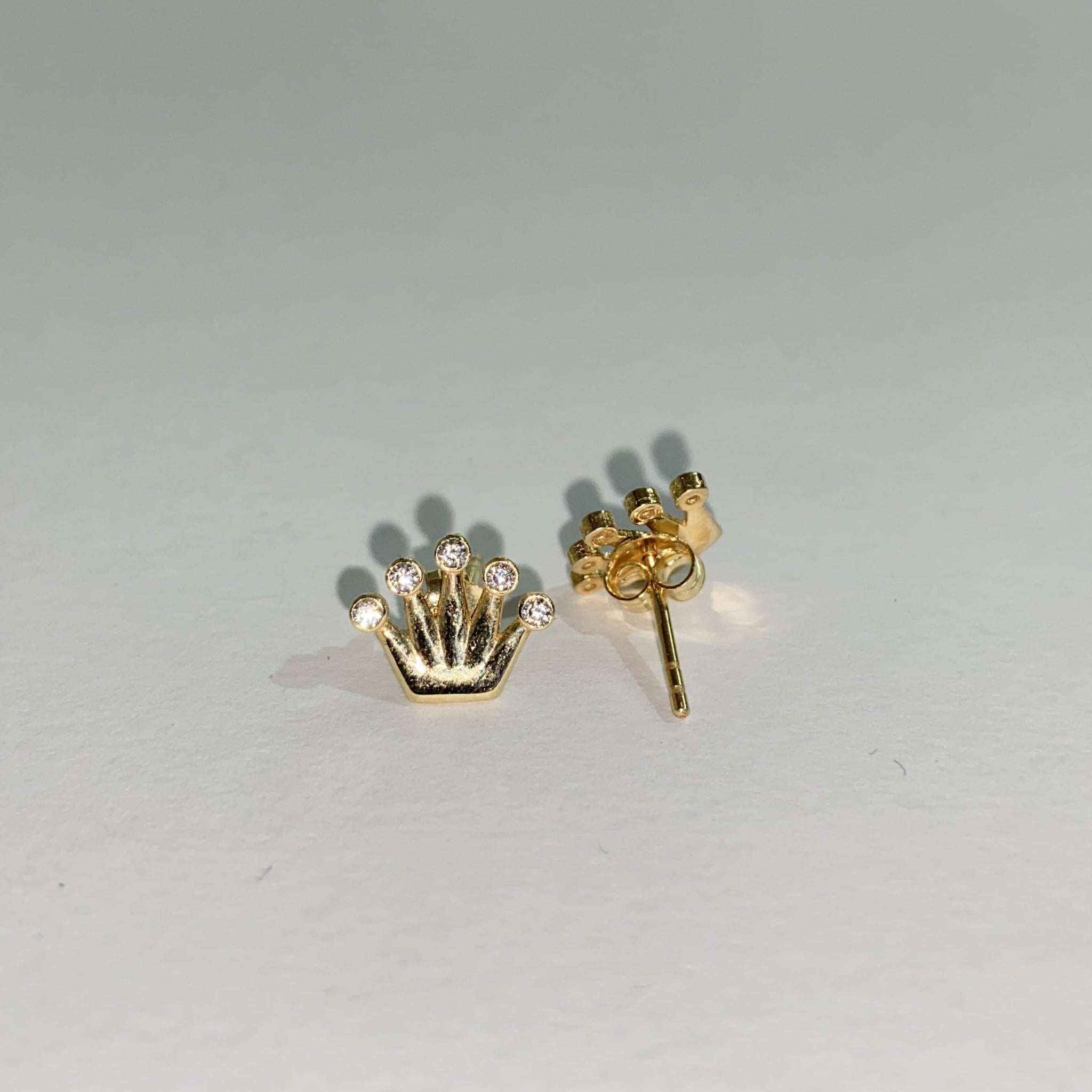 Kroon earrings / oorbellen 193 - 14 karaat