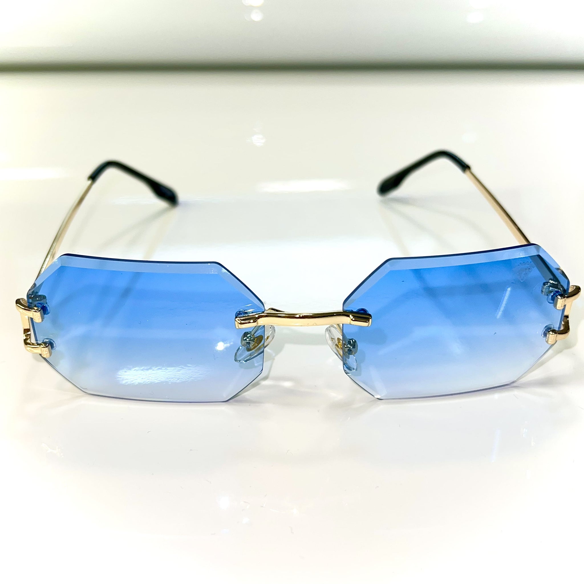 Sparkle Glasses - Diamond Cut - 14k gold plated - Blue Shade - Sehgal Glasses