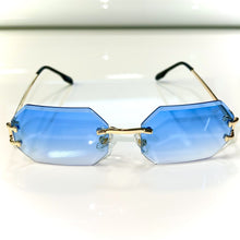 Sparkle Glasses - Diamond Cut - gold plated - Blue Shade - Sehgal Glasses
