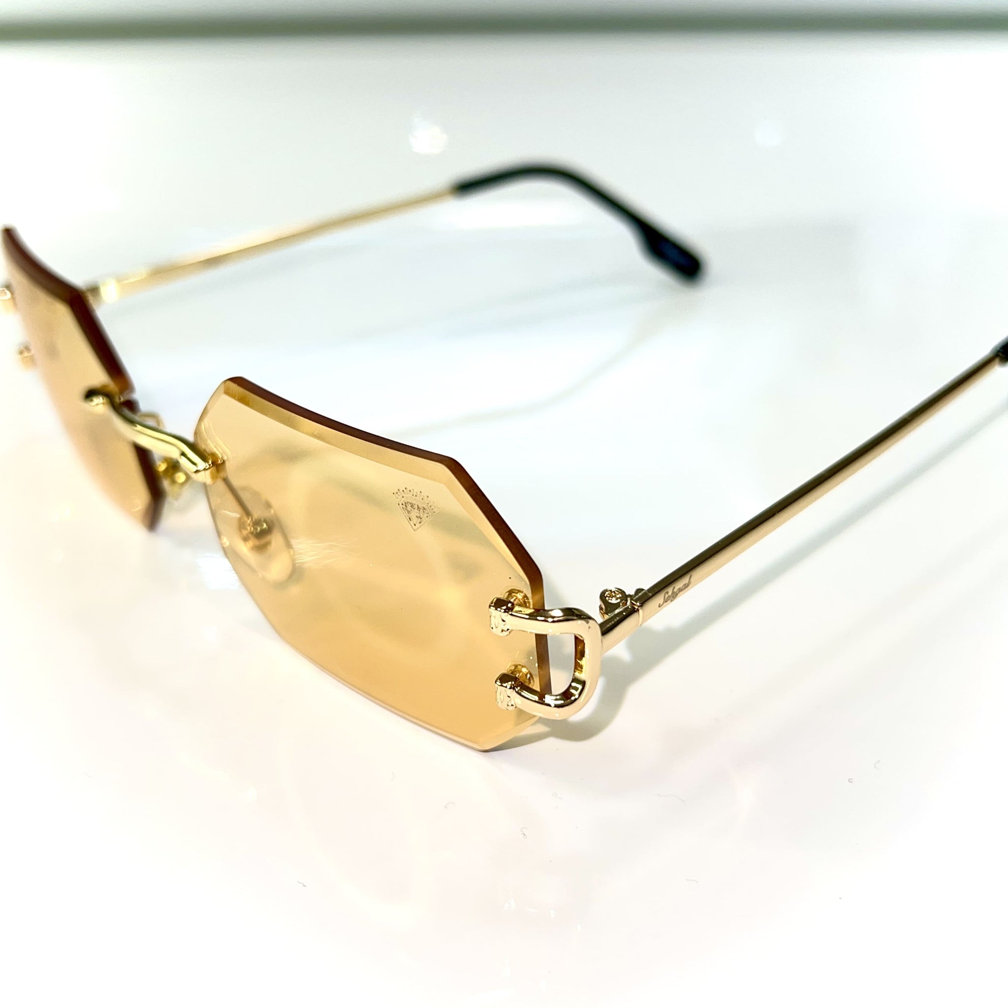 Sparkle Glasses - Diamond Cut - 14k gold plated - Caramel Shade - Sehgal Glasses