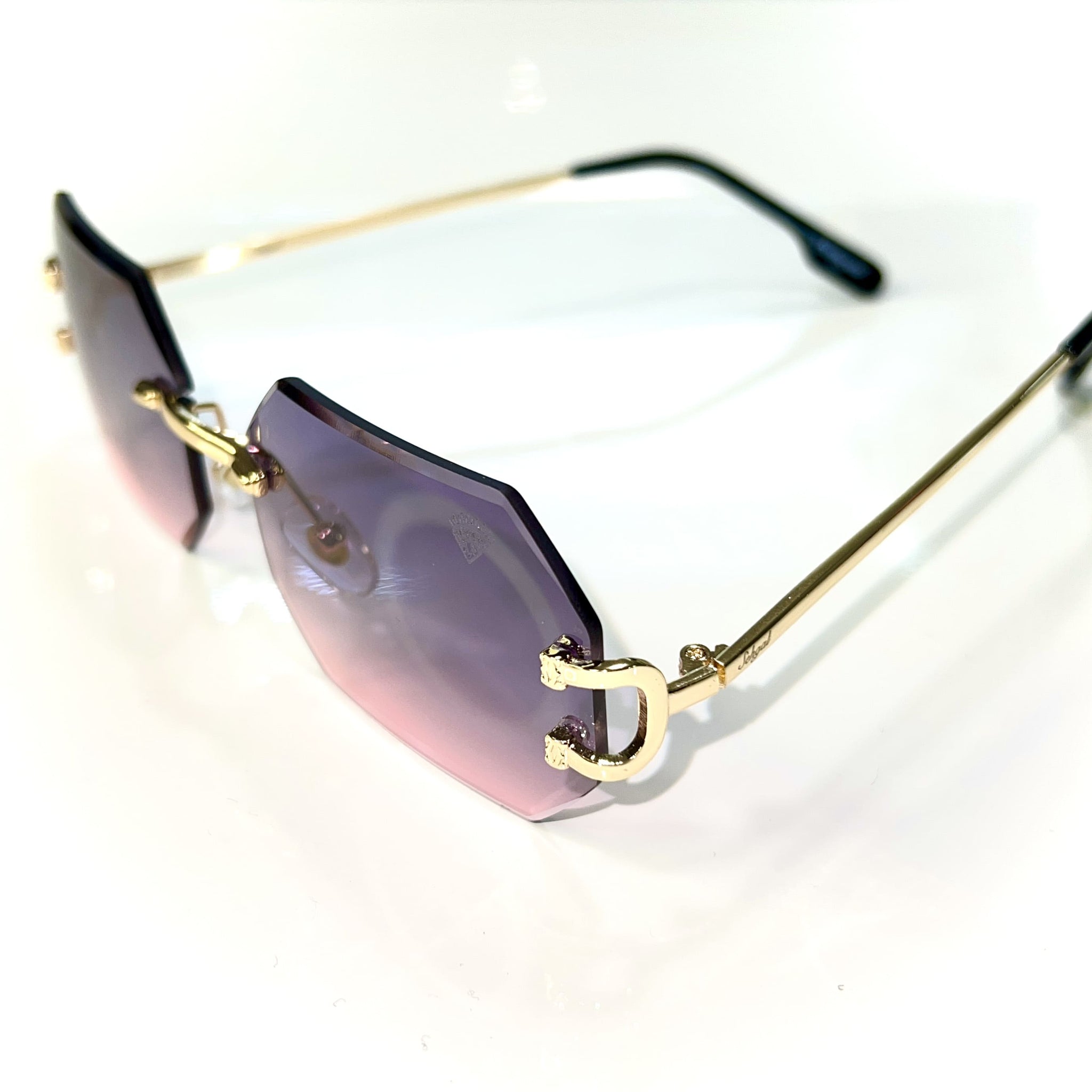 Sparkle Glasses - Diamond Cut -  14k gold plated - Purple/Pink Shade - Sehgal Glasses