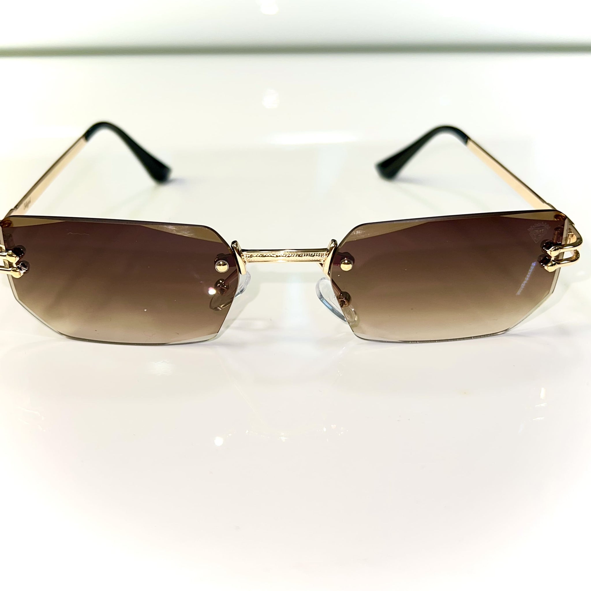 Rich Glasses - 14k gold plated - Diamond Cut - Brown Shade - Sehgal Glasses