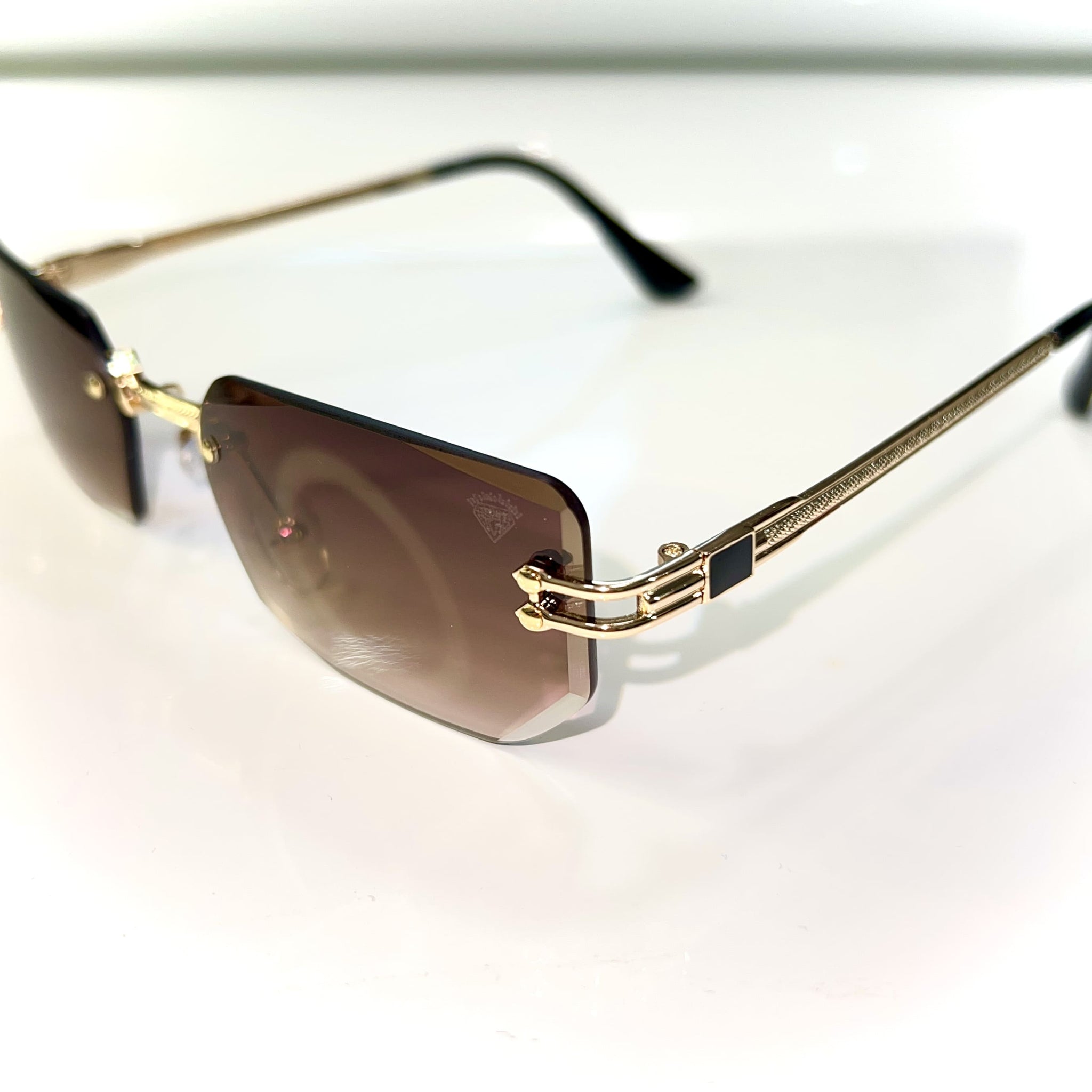 Rich Glasses - 14k gold plated - Diamond Cut - Brown Shade - Sehgal Glasses