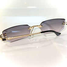 Rich Glasses - Diamond Cut - gold plated - Light Pink / Grey Shade - Sehgal Glasses