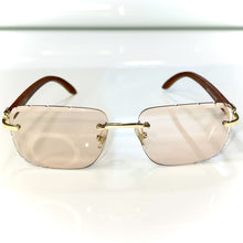 Woodcut 2.0 Glasses - Diamond cut / gold plated / Woodgrain side - Caramel Shade - Sehgal Glasses