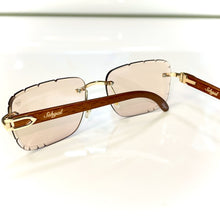 Woodcut 2.0 Glasses - Diamond cut / gold plated / Woodgrain side - Caramel Shade - Sehgal Glasses
