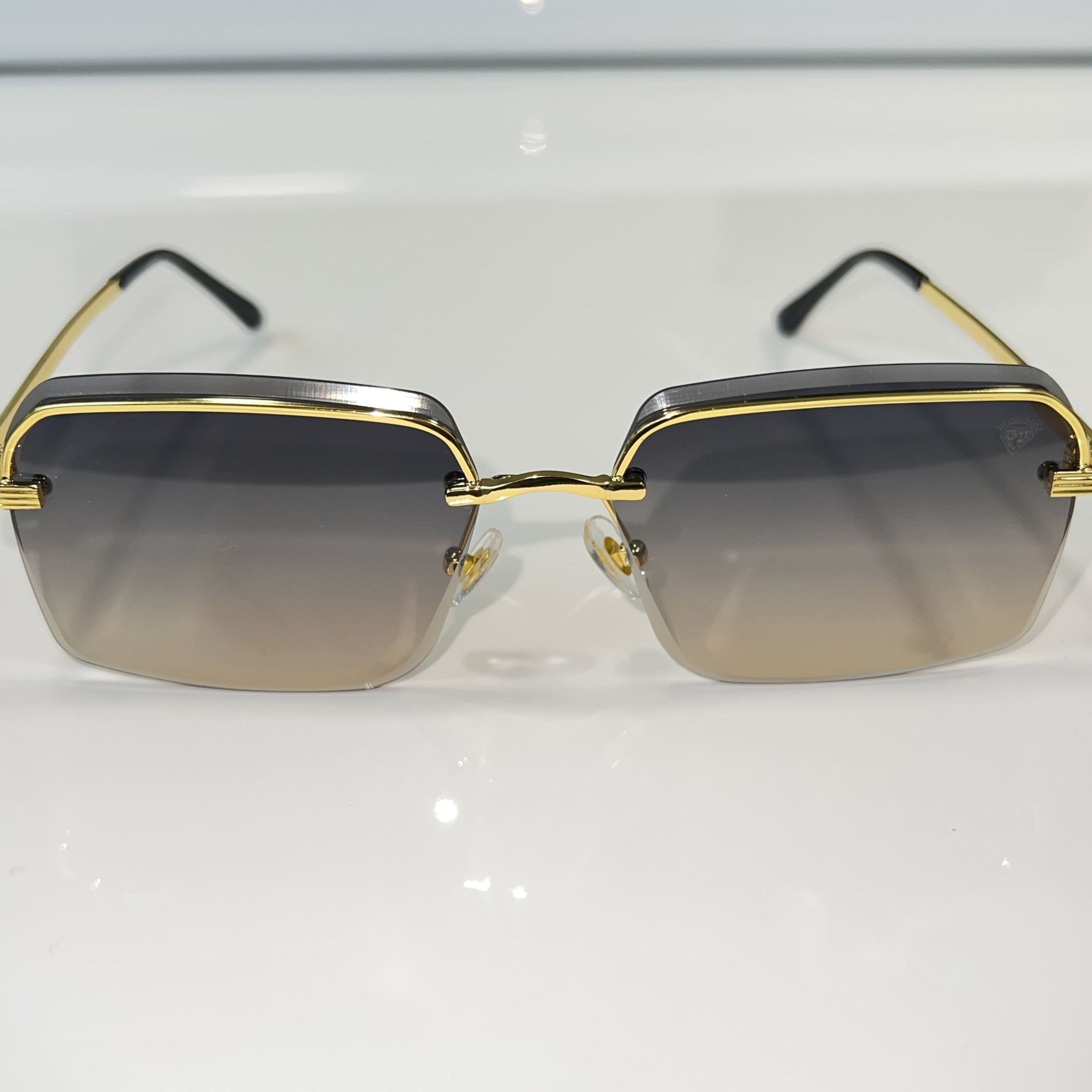 Invincible Glasses - 14k gold plated - Black / Grey Shade - Sehgal Glasses