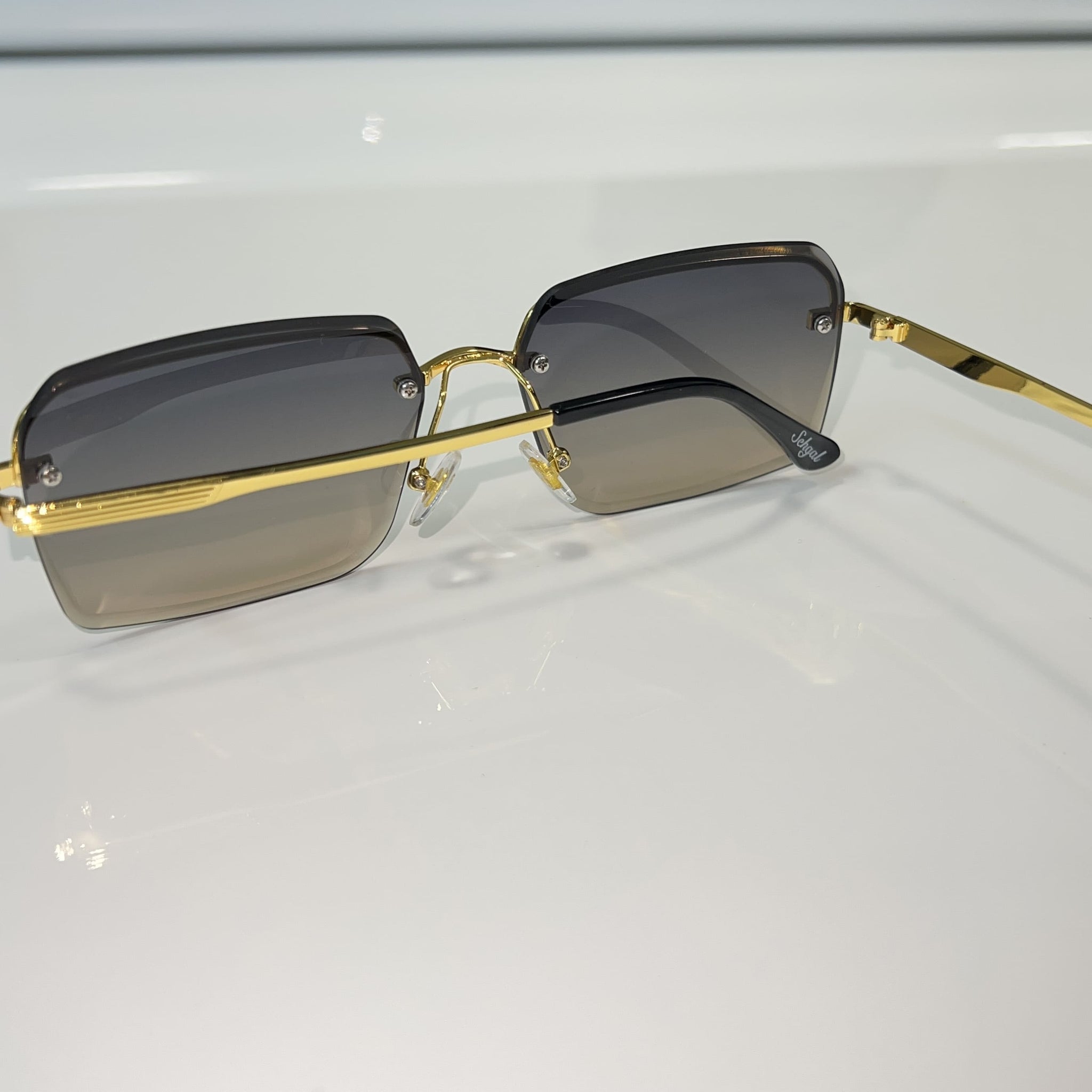 Invincible Glasses - 14k gold plated - Black / Grey Shade - Sehgal Glasses