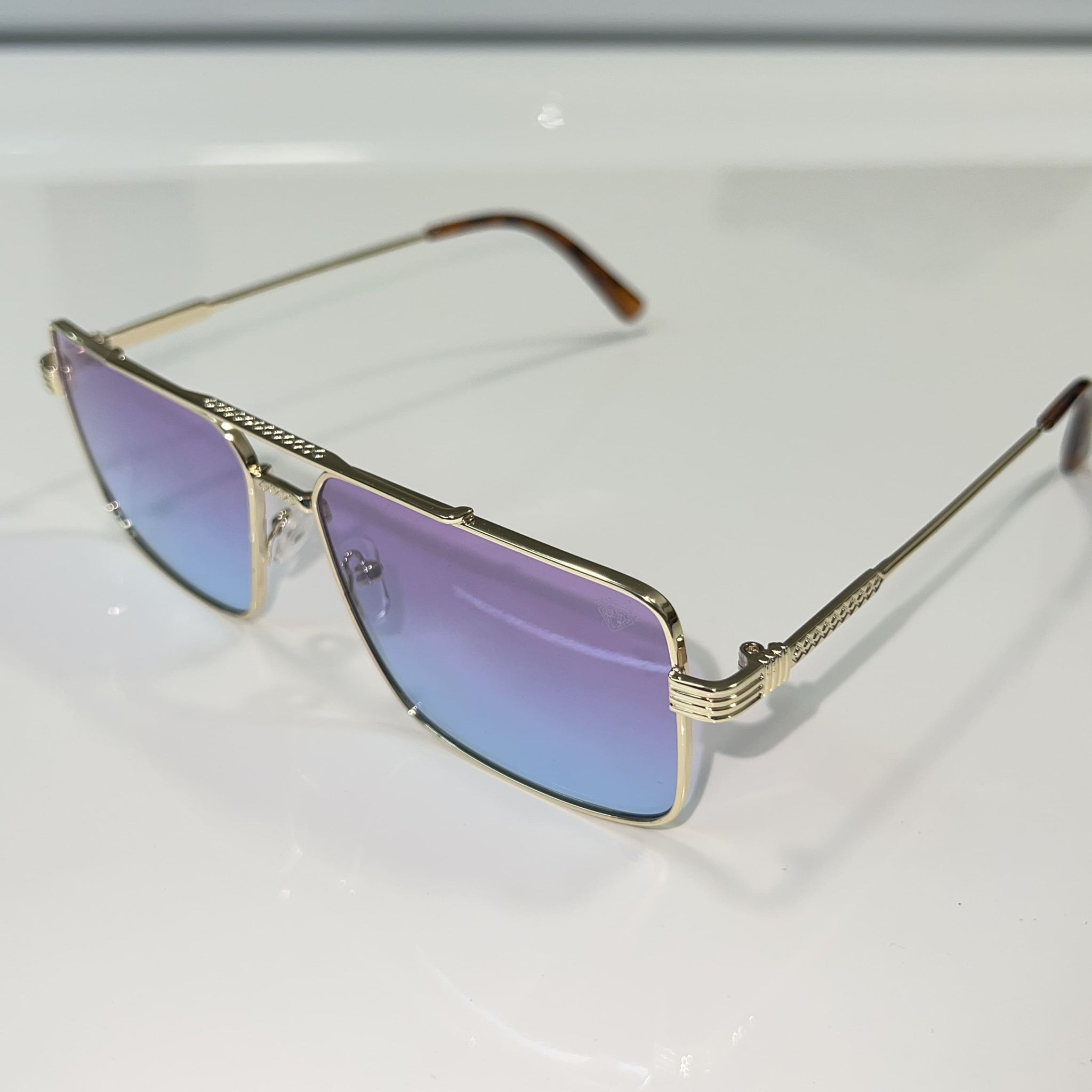 Billionaire Glasses - 14k gold plated - Purple/Blue Shade - Sehgal Glasses