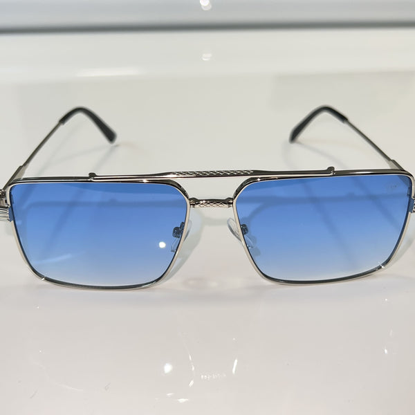 Billionaire Glasses - 14k gold plated - Blue Shade / Silver Frame - Se ...