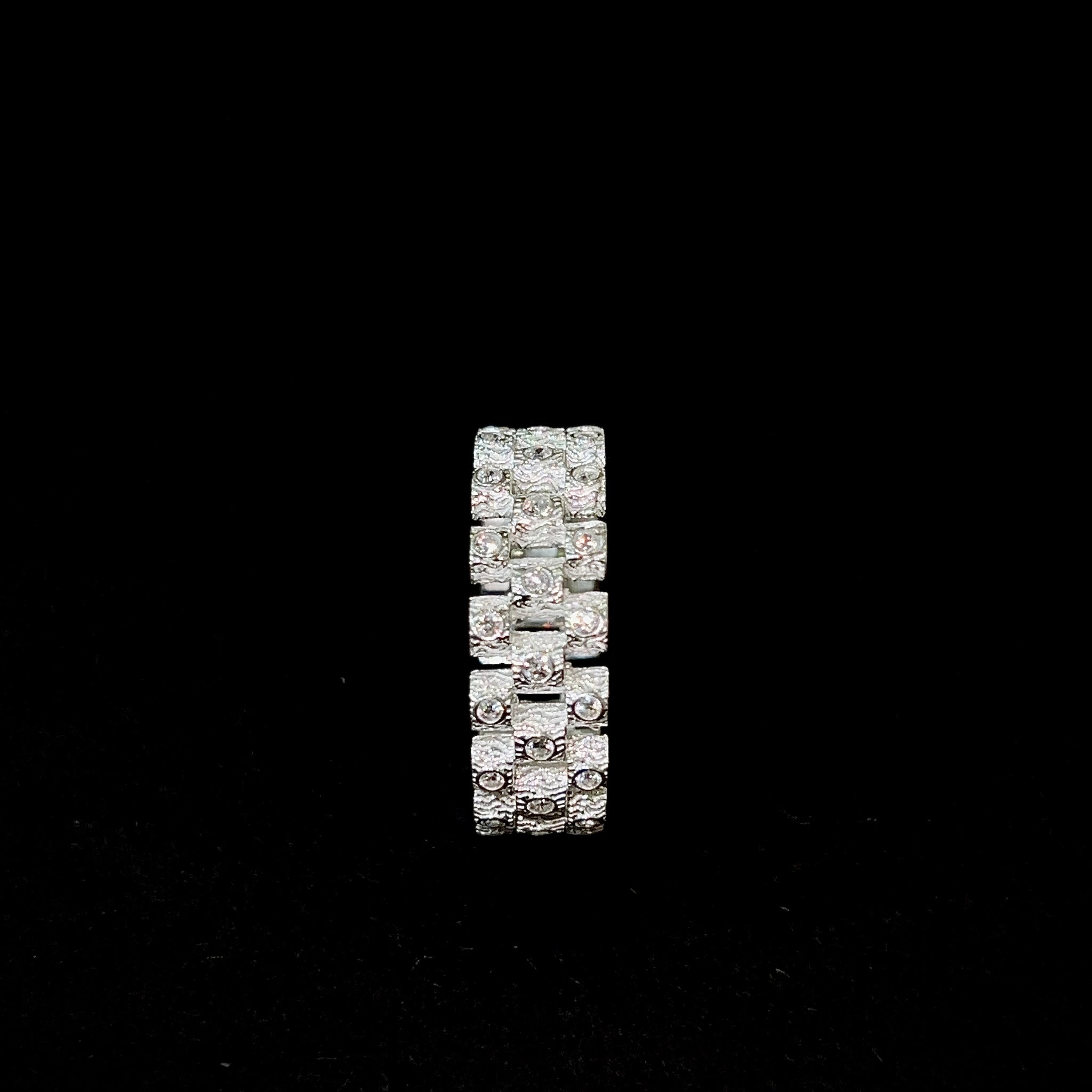 Icy Rolex-Link Ring - Silver 925 - Zirkonia stones